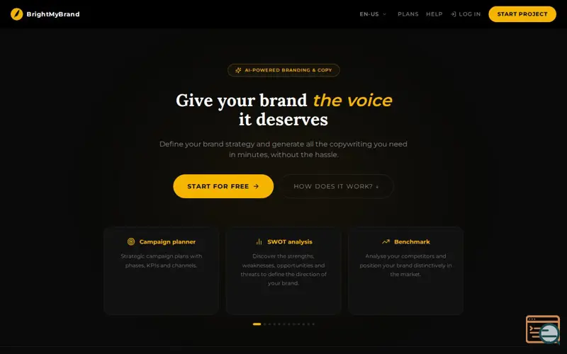 Screenshot of Bright My Brand