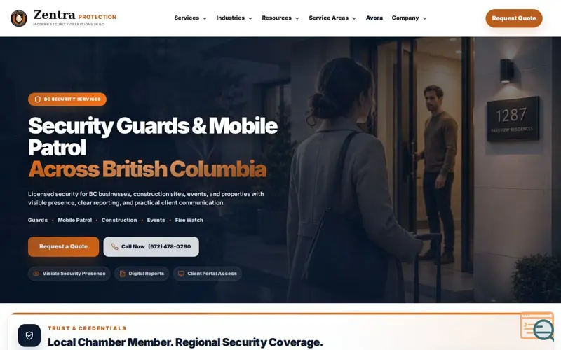 Screenshot of Zentra Protection