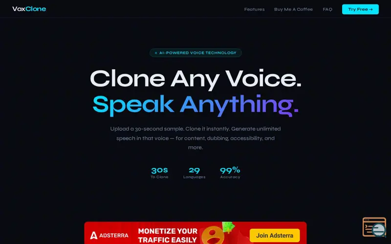 Screenshot of Voxvoice