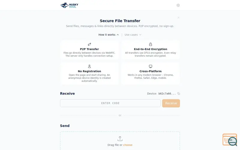 Screenshot of Secure File Transfer