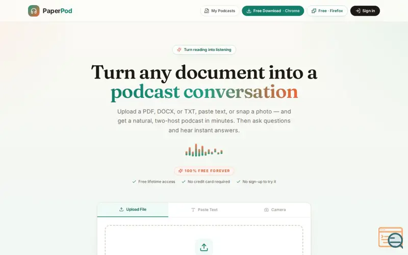 Screenshot of PaperPod