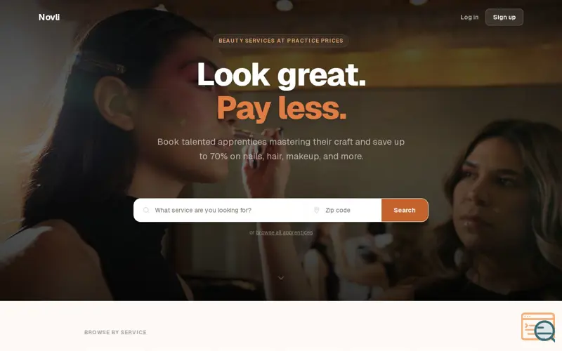 Screenshot of Novli