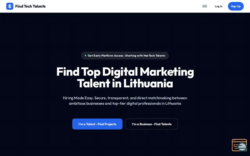Screenshot of Find Tech Talents - Simple Platform