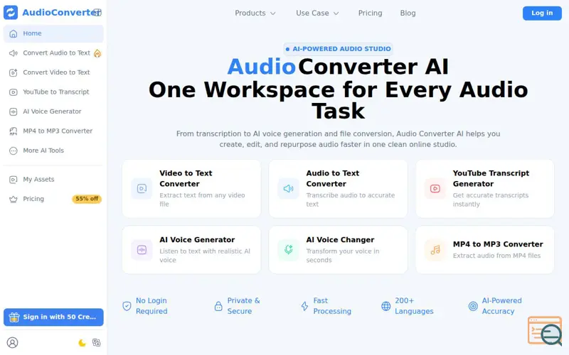 Screenshot of Audio Converter AI