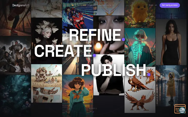 Screenshot of DedgoroArt — Create. Refine. Publish.