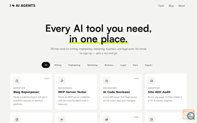 Screenshot of I Love AI Agents