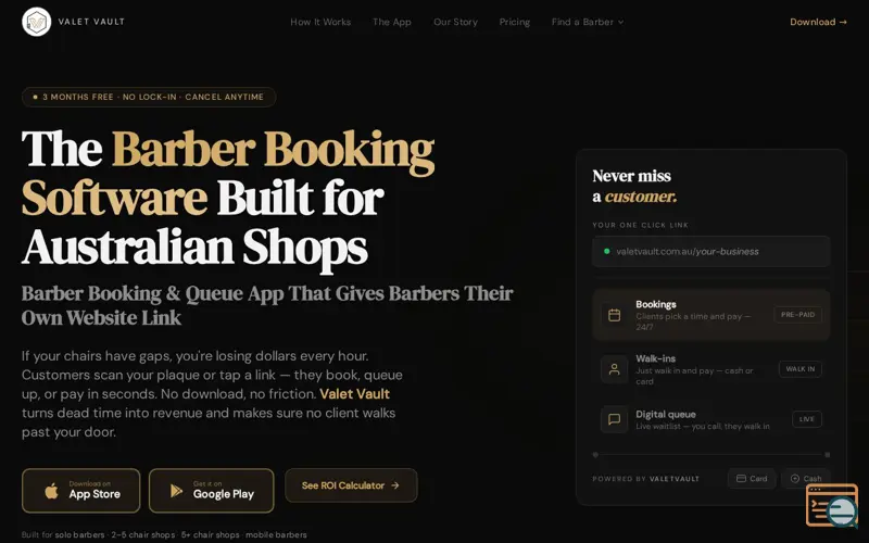 Screenshot of Valet Vault
