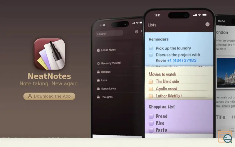Screenshot of NeatNotes