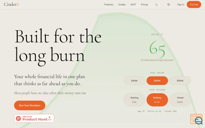 Screenshot of Cinderfi