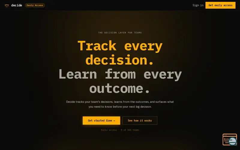 Screenshot of decide