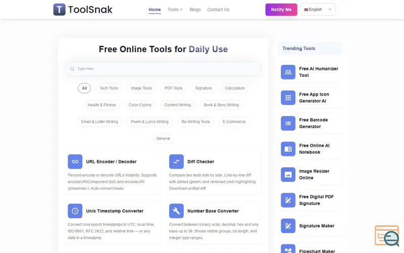 Screenshot of ToolSnak, a launch using Adsco.re