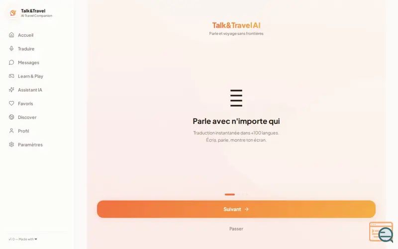 Screenshot of Talk&TravelAI