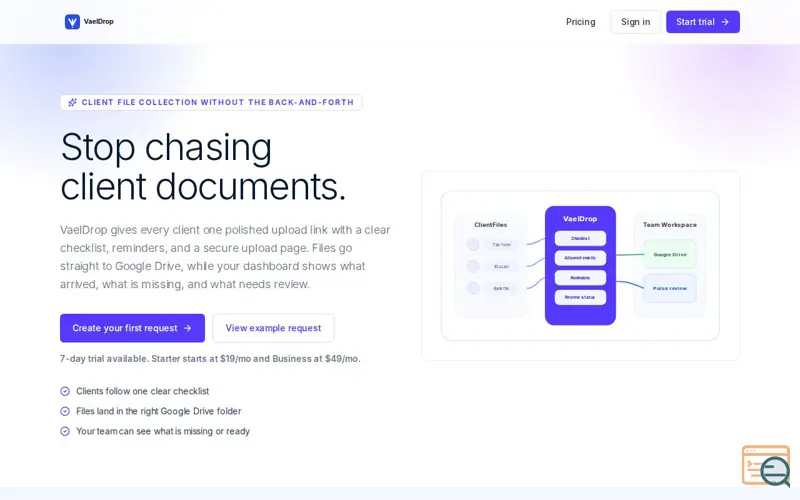 Screenshot of VaelDrop