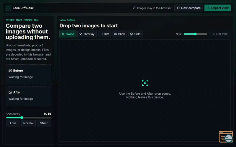Screenshot of LocalDiff Desk