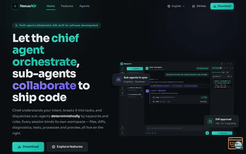 Screenshot of NexusAGI