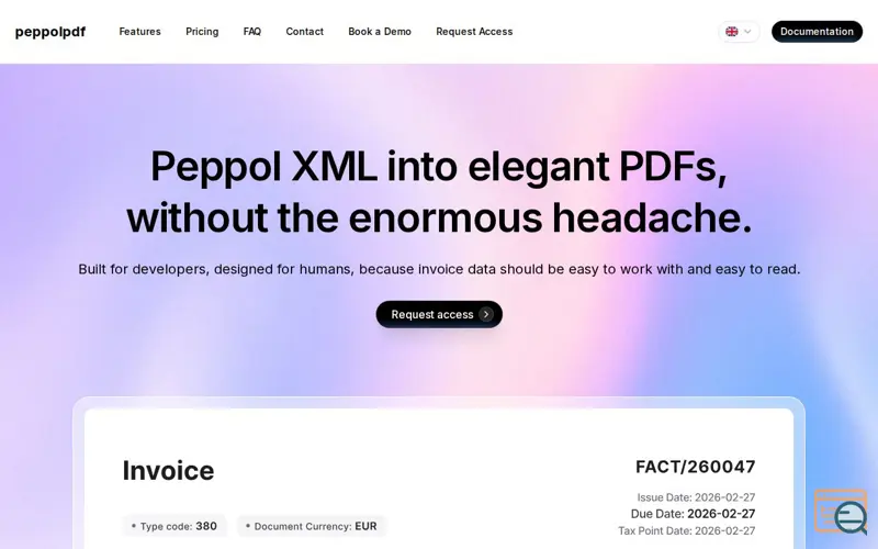 Screenshot of Peppolpdf