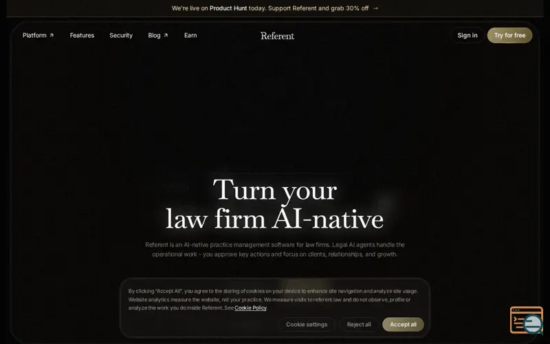 Screenshot of Referent