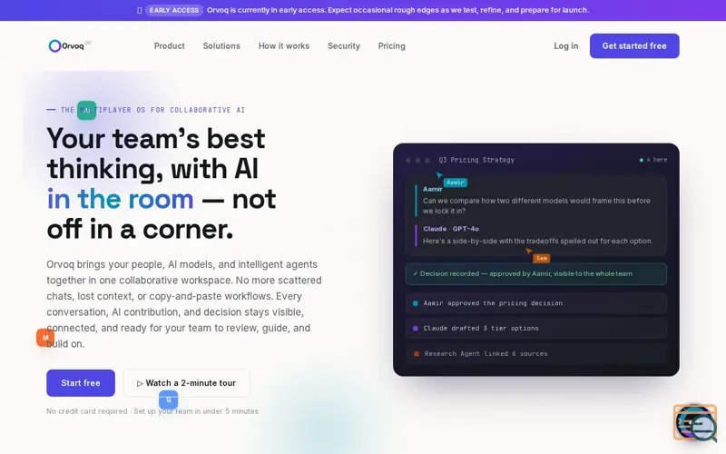 Screenshot of orvoq.ai