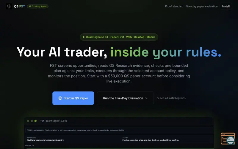 Screenshot of Quantsignals