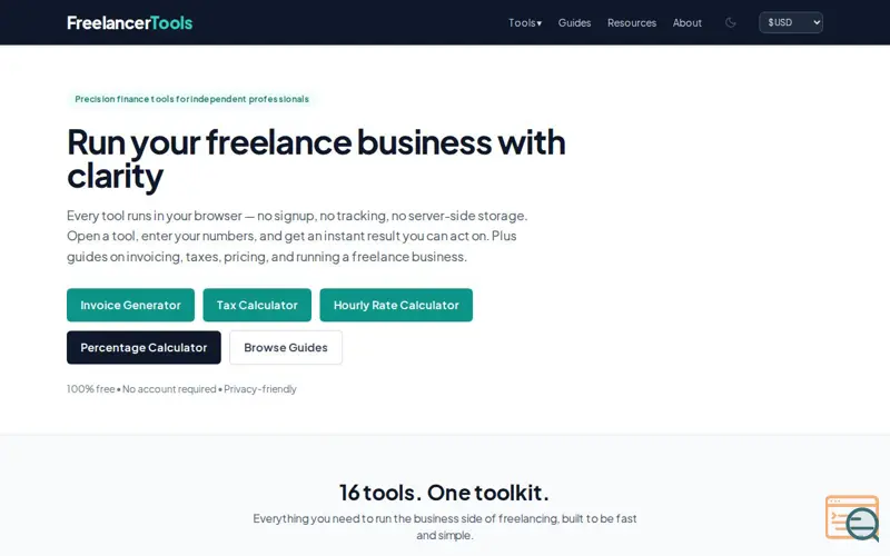 Screenshot of Freelancertoolsorg