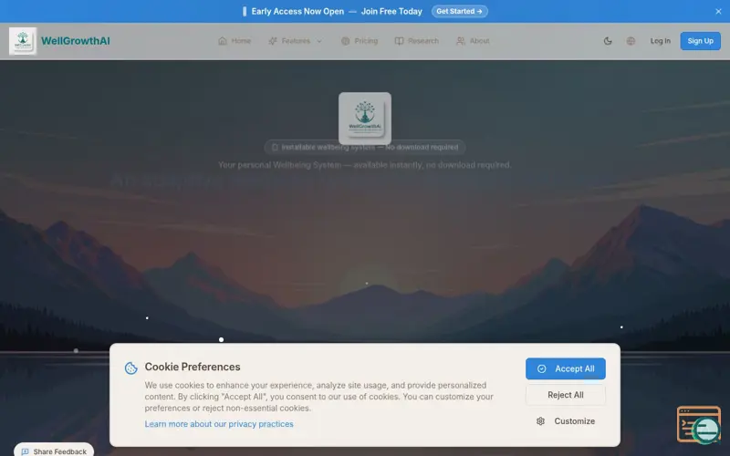 Screenshot of WellGrowthAI