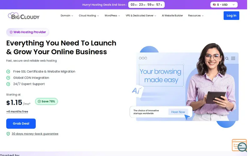 Screenshot of BigCloudy