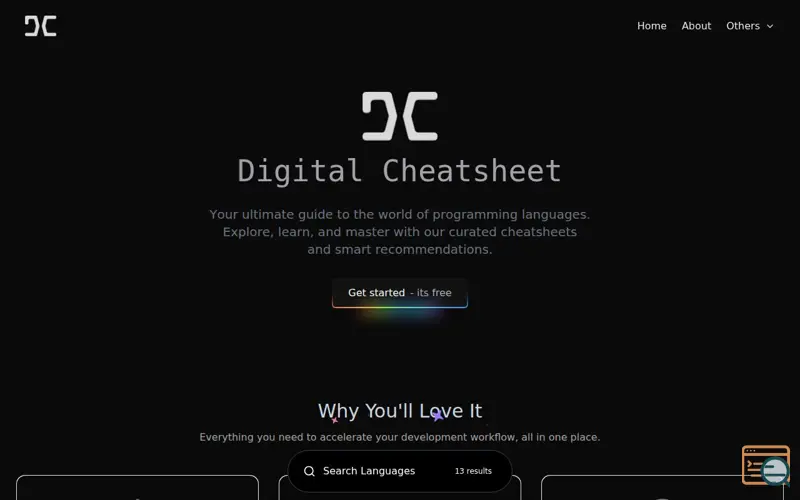 Screenshot of Digital Cheatsheet