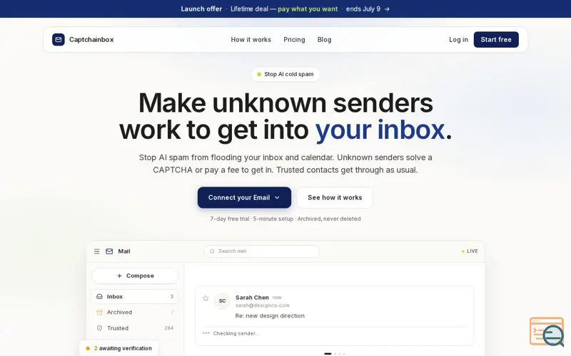 Screenshot of Captchainbox