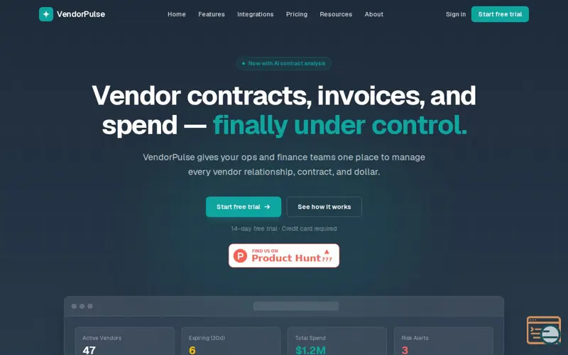 Screenshot of VendorPulse