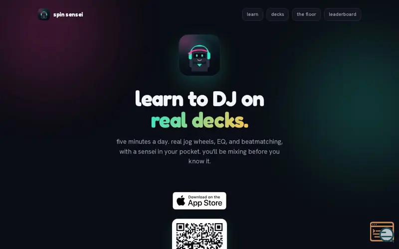 Screenshot of spin sensei - learn to DJ on real decks, a launch using AppLovin