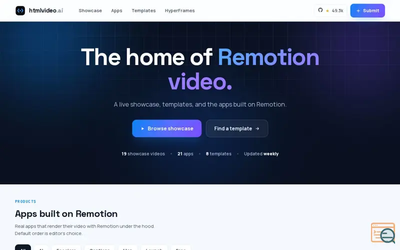 Screenshot of htmlvideo.ai