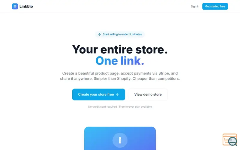 Screenshot of LinkBio