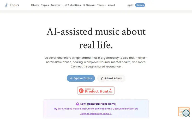 Screenshot of Topics Archive