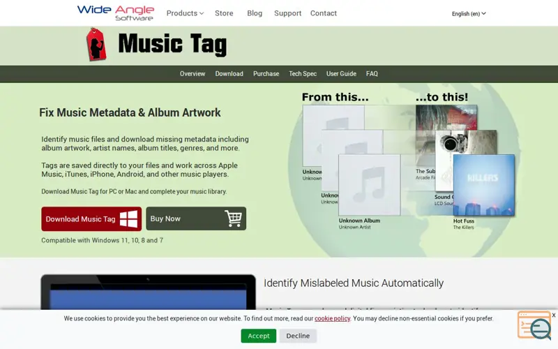 Screenshot of Music Tag, a launch using Mailtrap