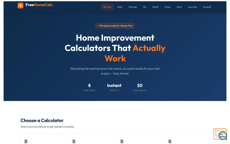 Screenshot of FreeHomeCalc