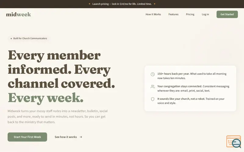 Screenshot of Midweek