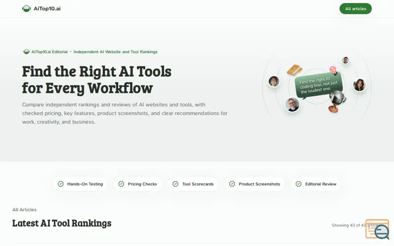 Screenshot of AiTop10.ai