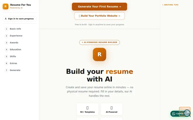 Screenshot of Resume For You