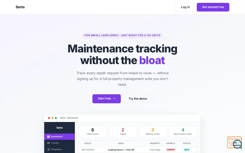 Screenshot of Sarta