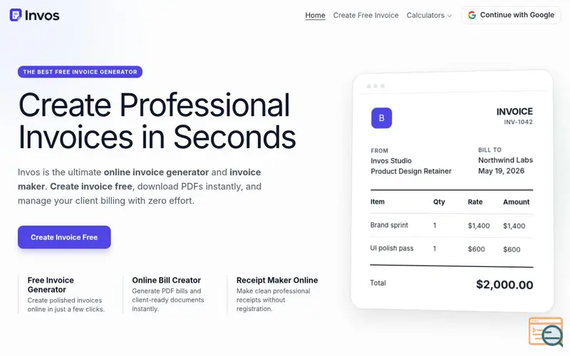 Screenshot of Invos