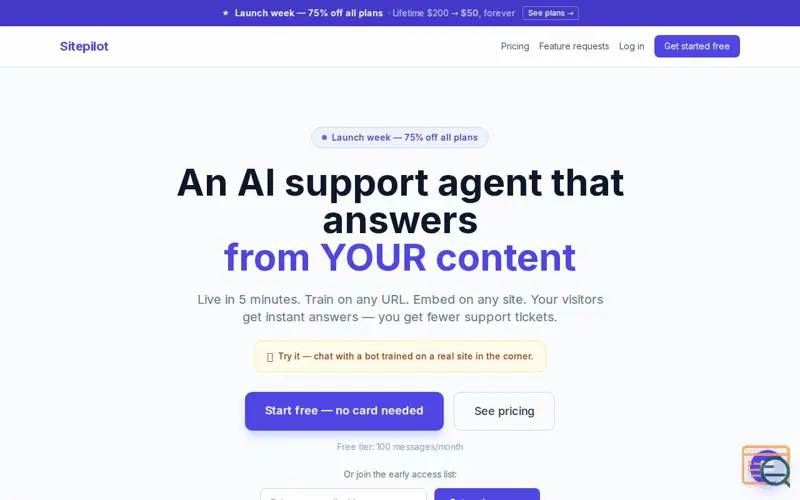 Screenshot of Sitepilot