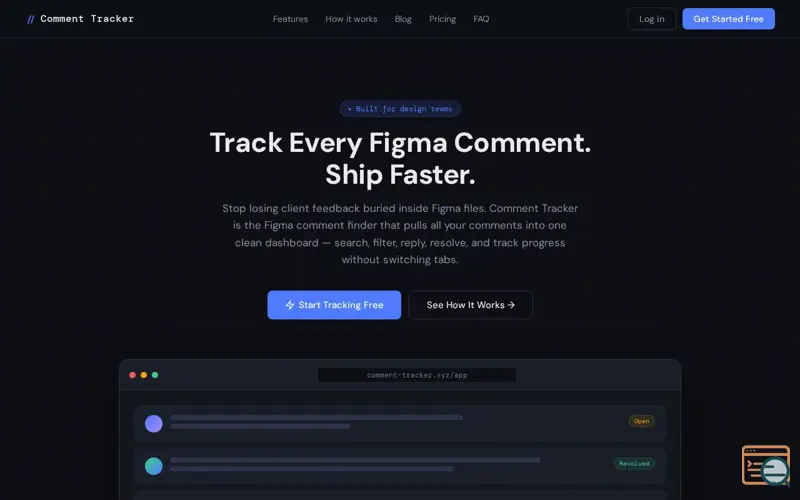 Screenshot of Comment Tracker