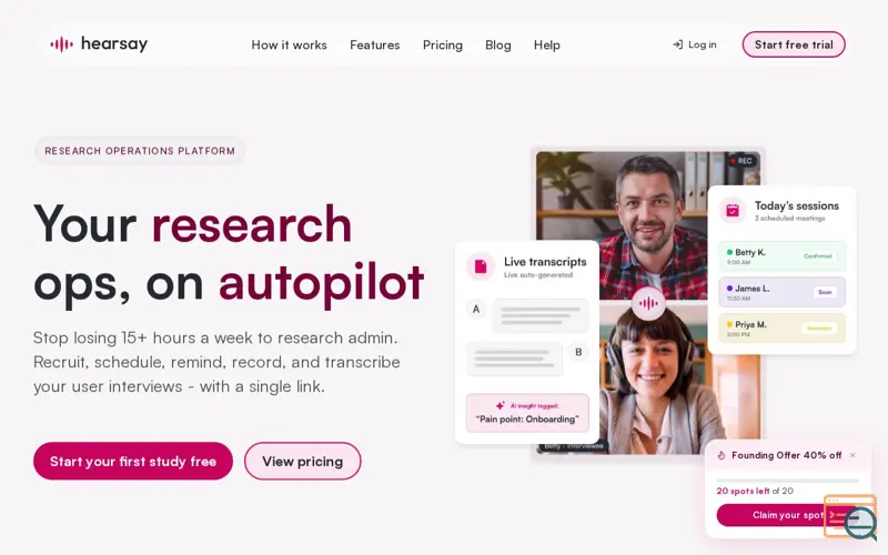 Screenshot of Hearsay.to