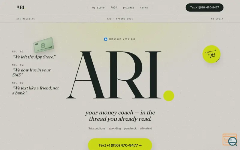 Screenshot of Ari Finance