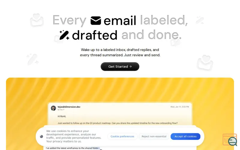 Screenshot of Inbox Autopilot by Dimension, a launch using Delve