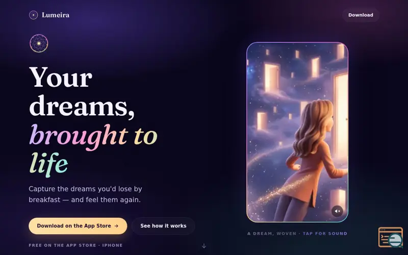 Screenshot of Lumeira — Your dreams, brought to life