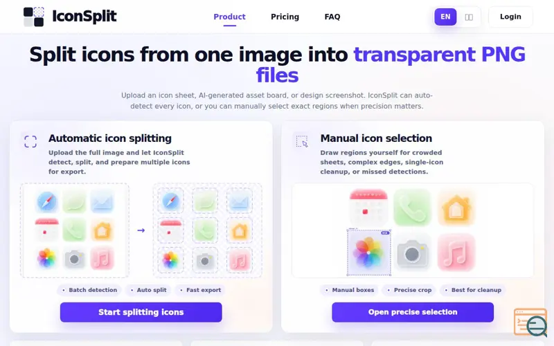 Screenshot of IconSplit