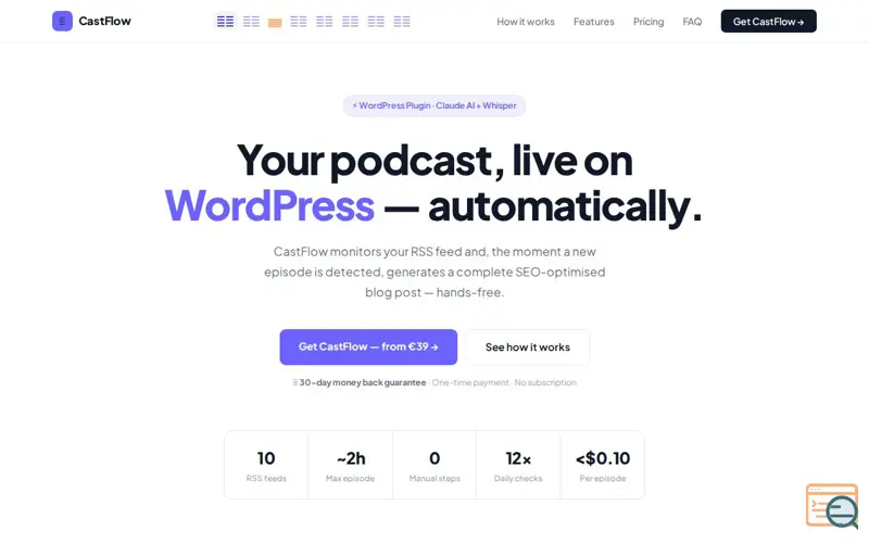 Screenshot of CastFlow