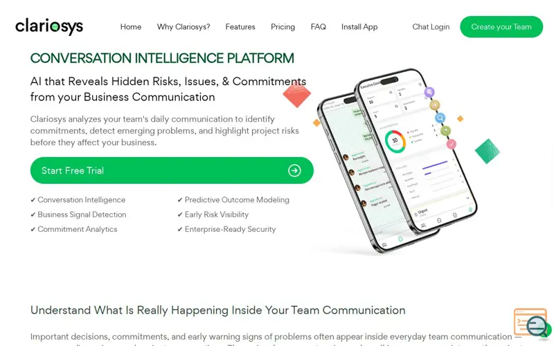 Screenshot of Clariosys