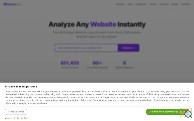 Screenshot of Bitverzo